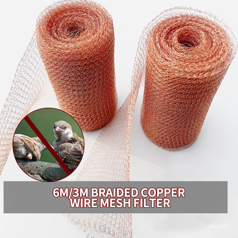 Pure Copper Mesh Rat Rolls Antimicrobial Pest Control Screening 100mm 0.17mm Diameter 3m 15.2m Length