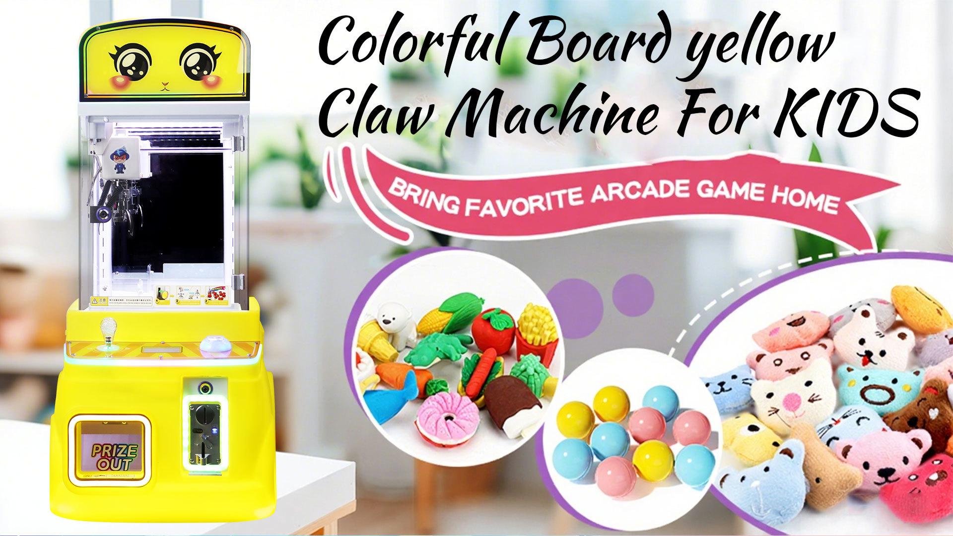 Yellow New Mini Fire Truck Toy Automatic Vending Machine Coin-operated Fun Doll Machine