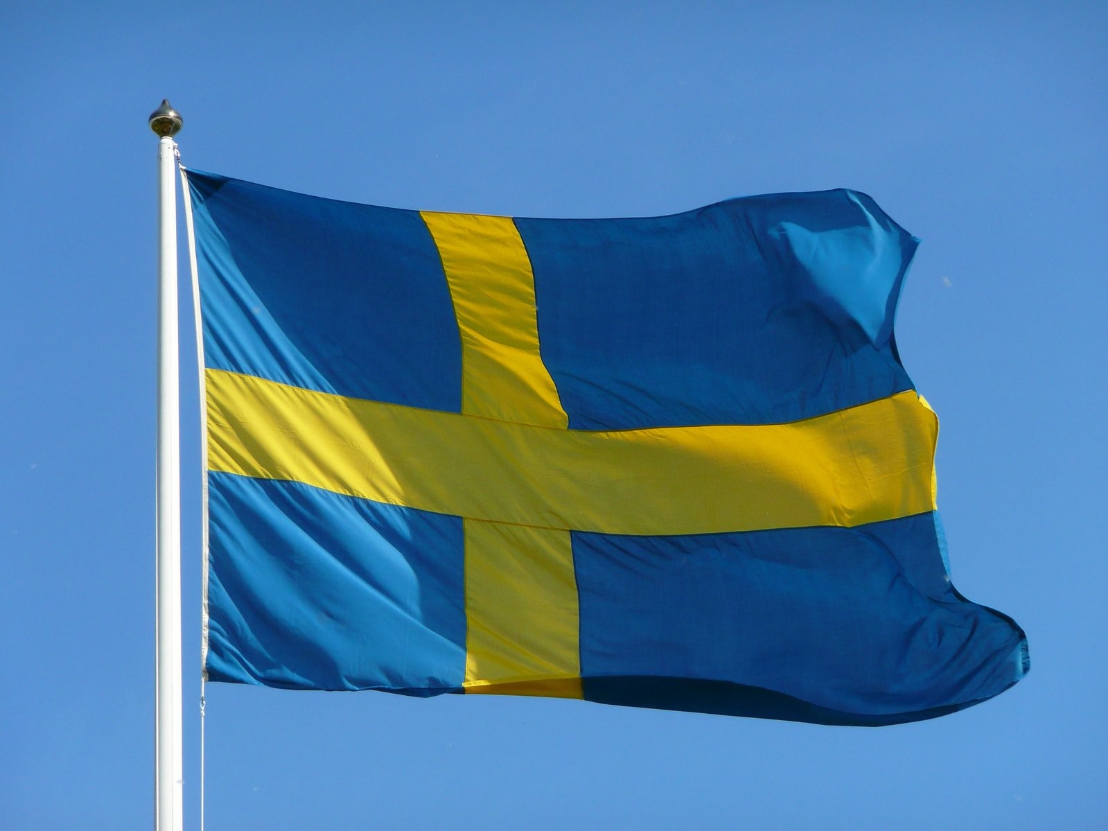 Factory Wholesale National 100% Polyester Sweden Flag For Outdoor Using