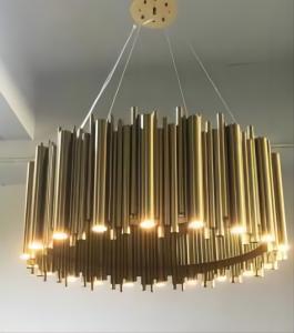 China Copper Body Material Pendant Chandelier Lights Dramatic Pipe Design on sale
