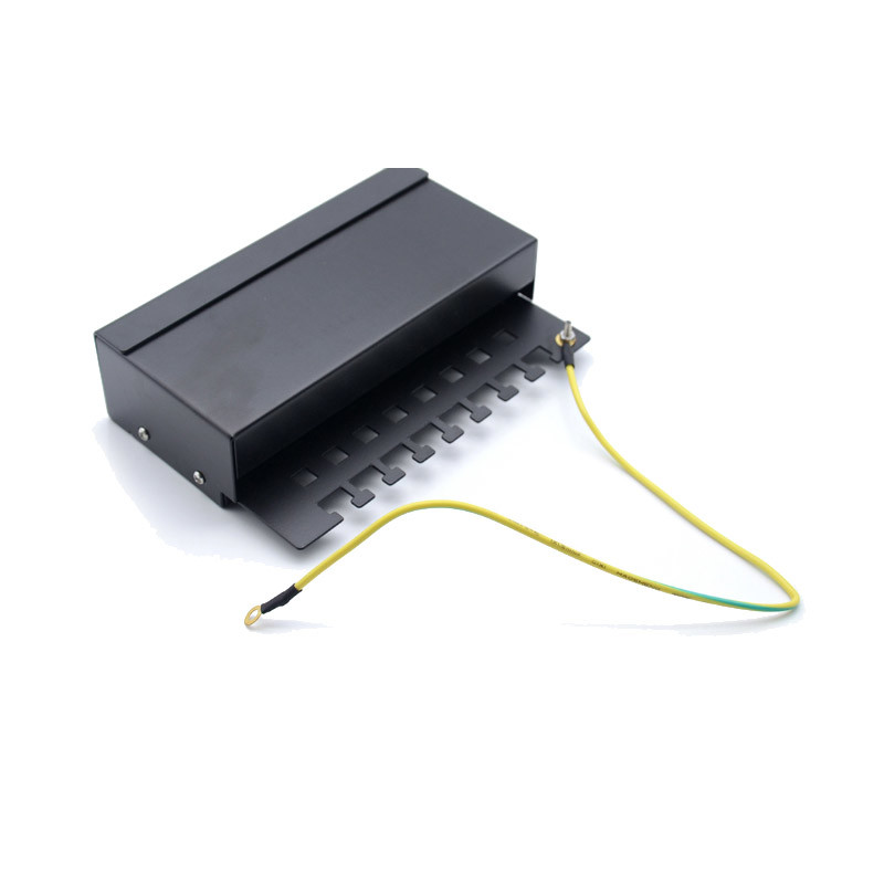 Black 1U Rack Mountable Metal Patch Panel For RJ45 Ethernet Termination