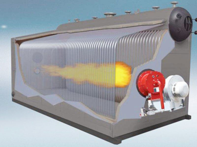Automatic Propane Water Boiler , Gas Fired Central Heating 7MW Longitudinally D Type