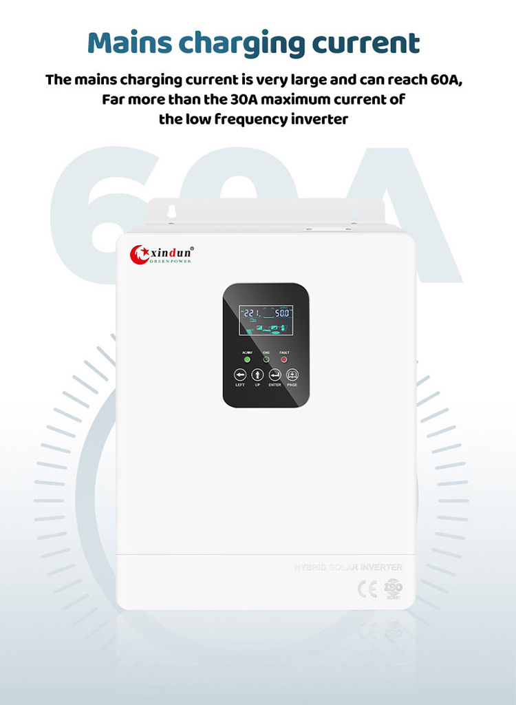 off grid hybrid solar inverter charging current is large