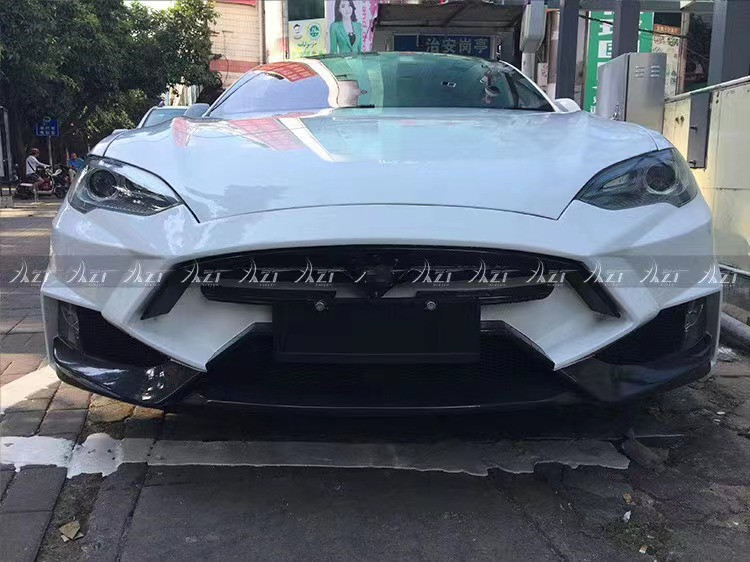 Selling Model S Body Kit Carbon Fiber Front and Rear Bumper Side Skirts Spoiler for Tesla Model S