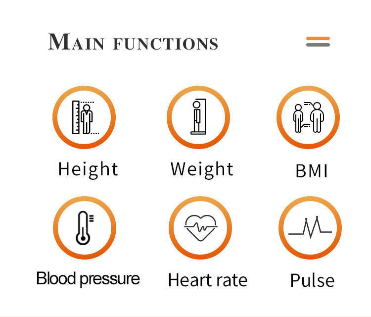 Bmi Coin Operated Medical Height And Weight Scale Automatic Measuring Blood Pressure