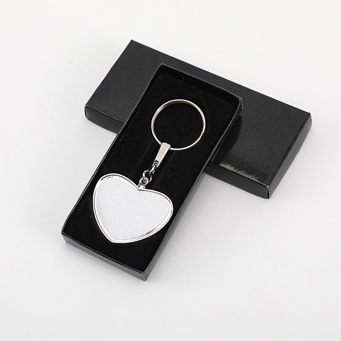 Heart Shape Sublimation Metal Keyring With Printable Metal Insert For Sublimation Printing