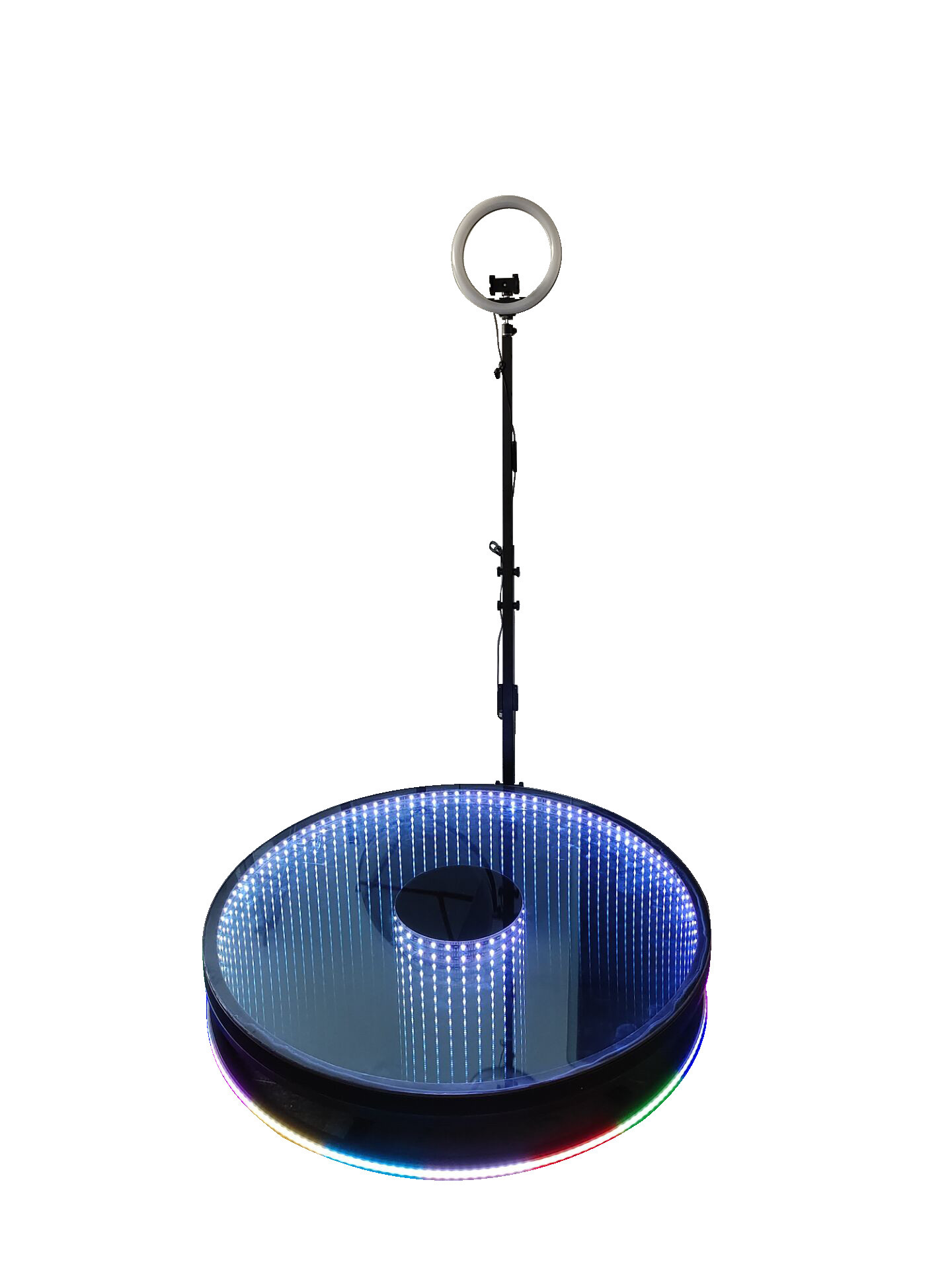 Automatic Rotating LED 360 Photo Booth Glass Platform Video Motion