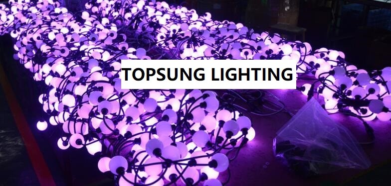 3m reel 24V ucs1903 addressable rgb 3d curtain pixel light 50mm Led Ball dmx globe bulbs strings