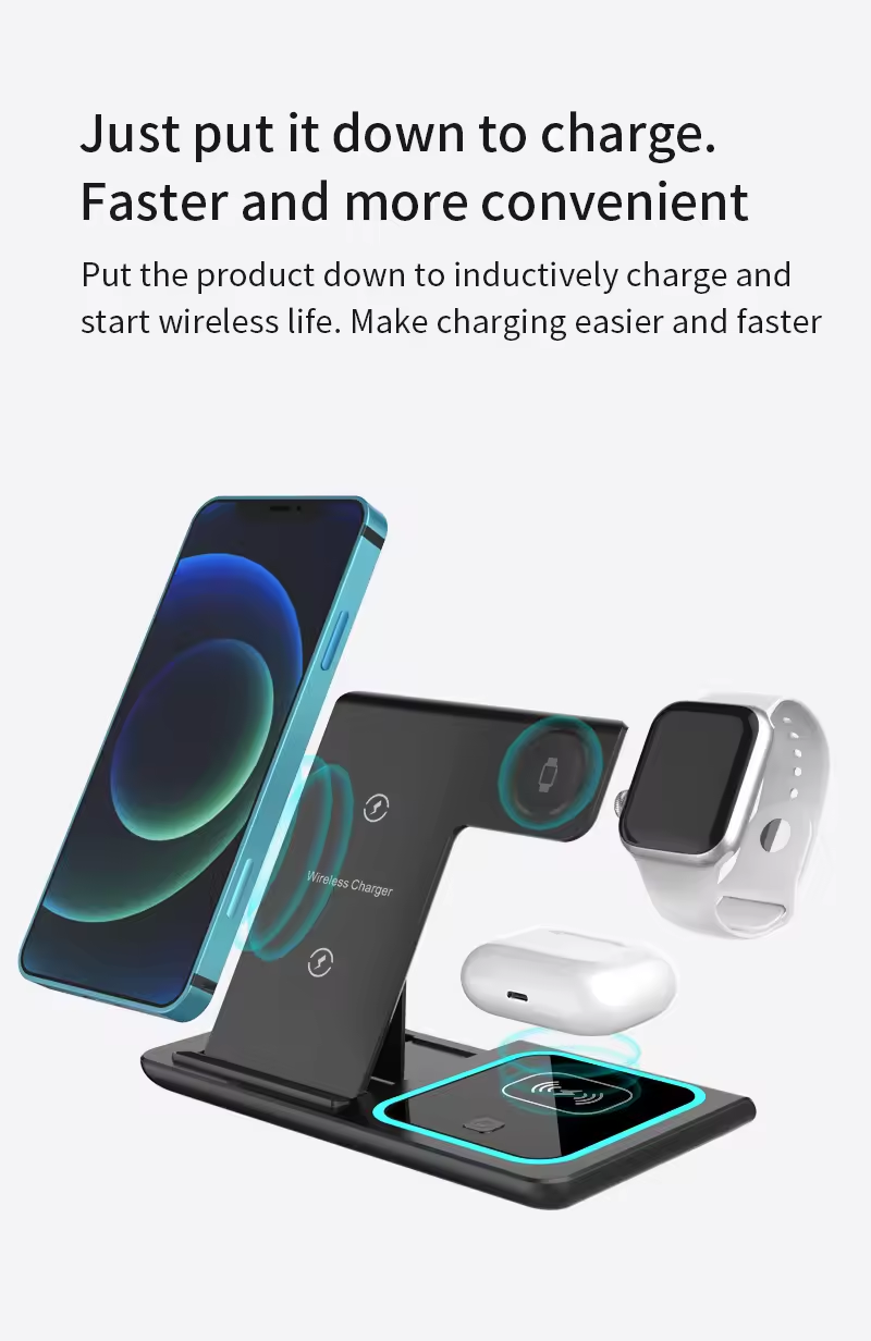 3 In 1 Wireless Charging Station For IPhone 14 13 12 11/Pro/Max Private Mold