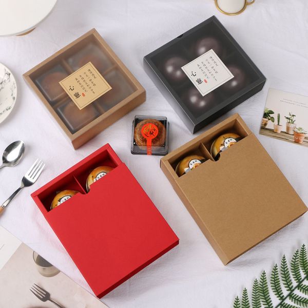 Dessert Drawer Box with 2 4 6 8 Dividers Cupcake Packaging Pastry Boxes Wholesale Sweets Gift Moon Cake Box Cookies Bakery