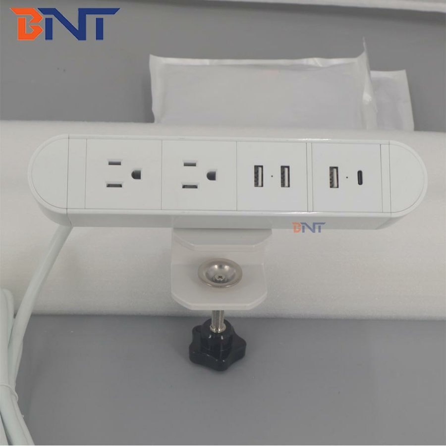 BNT 2020 new arrival easy assemble clamp on socket with type C/US power clip socket in teaching room