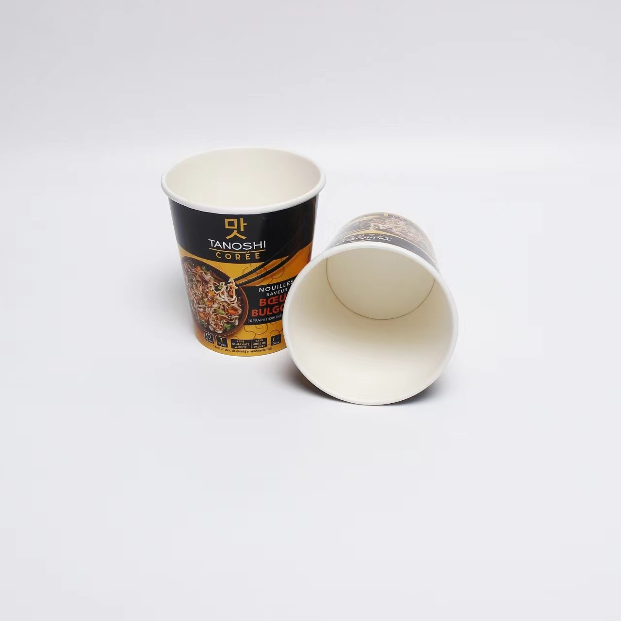 Instant Noodle Bowl heat-resistant food-grade lunch box net red wash-free kraft paper packaging paper bowl manufacturers