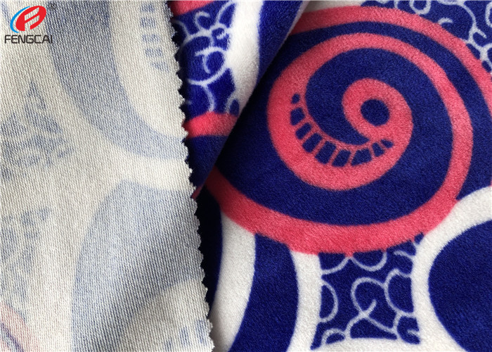 Printed Minky Plush 95% Polyester 5% Spandex Velvet Fabric Anti Pilling