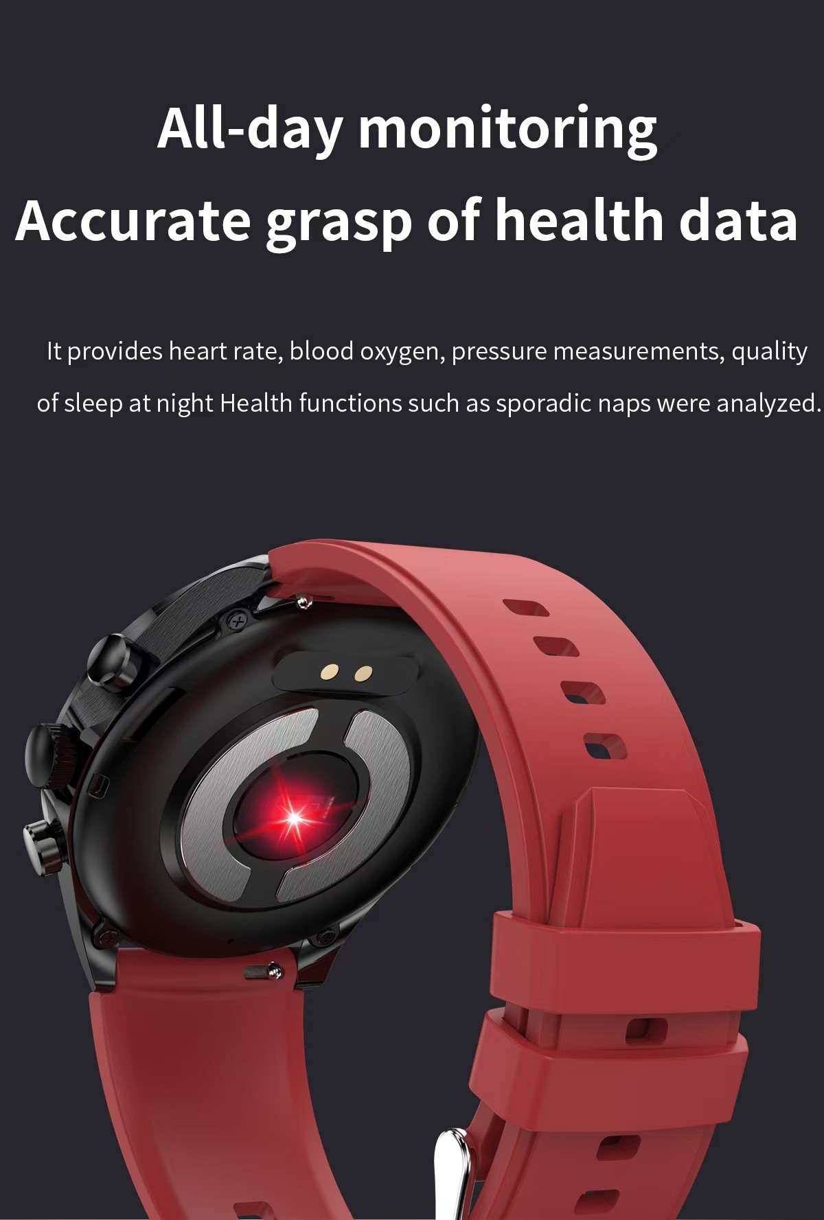 ET440 Health Monitoring Smart Watch Body Temperature Blood Pressure Sleep Monitoring