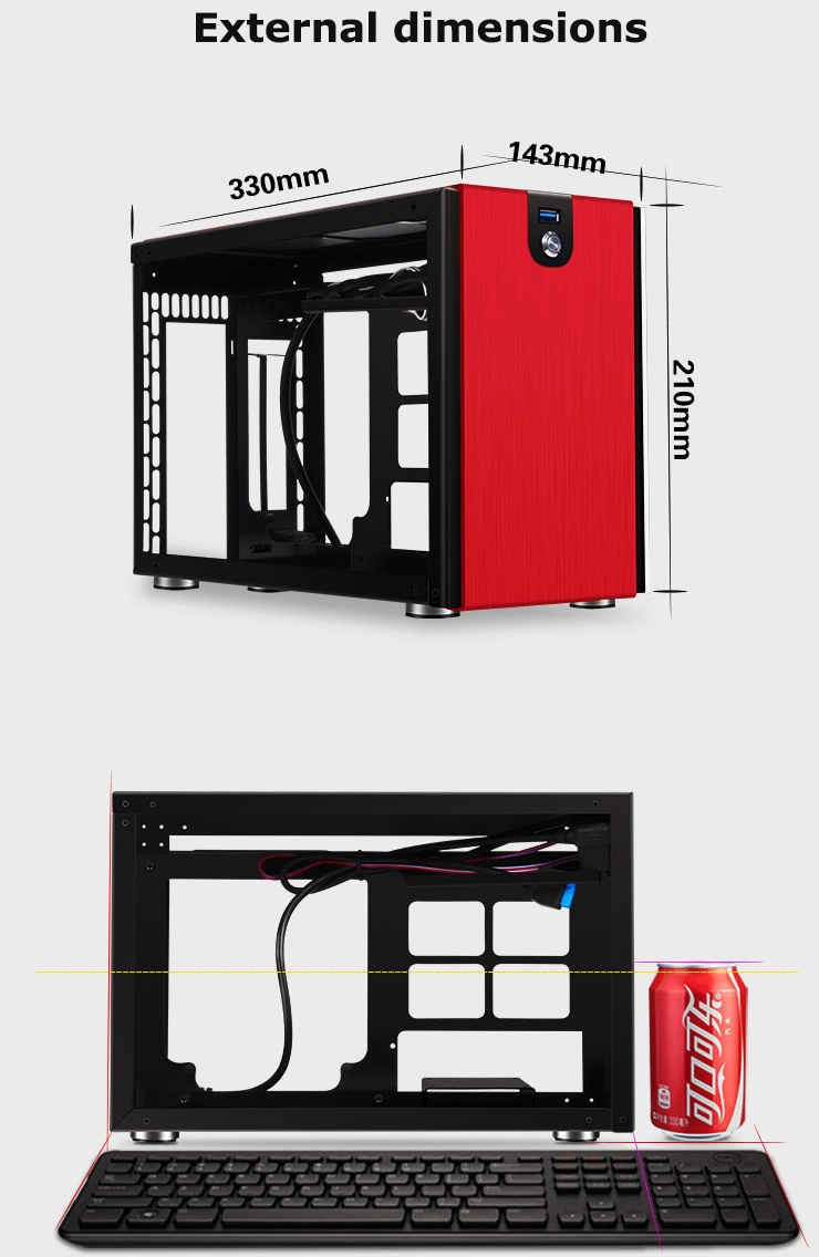 New Arrival High Quality Computer Part and Accessories PC Cabinet Gaming Horizontal ATX OEM free Gaming Computer Case