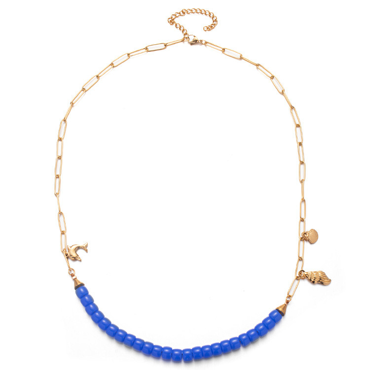 Stainless Steel Forte Beads Bracelet 18k Vacuum Gold Plating with Chain