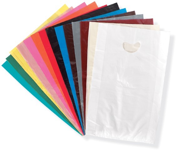 Die Cut Handle Plastic Retail Gift Bags LDPE Material For Shopping