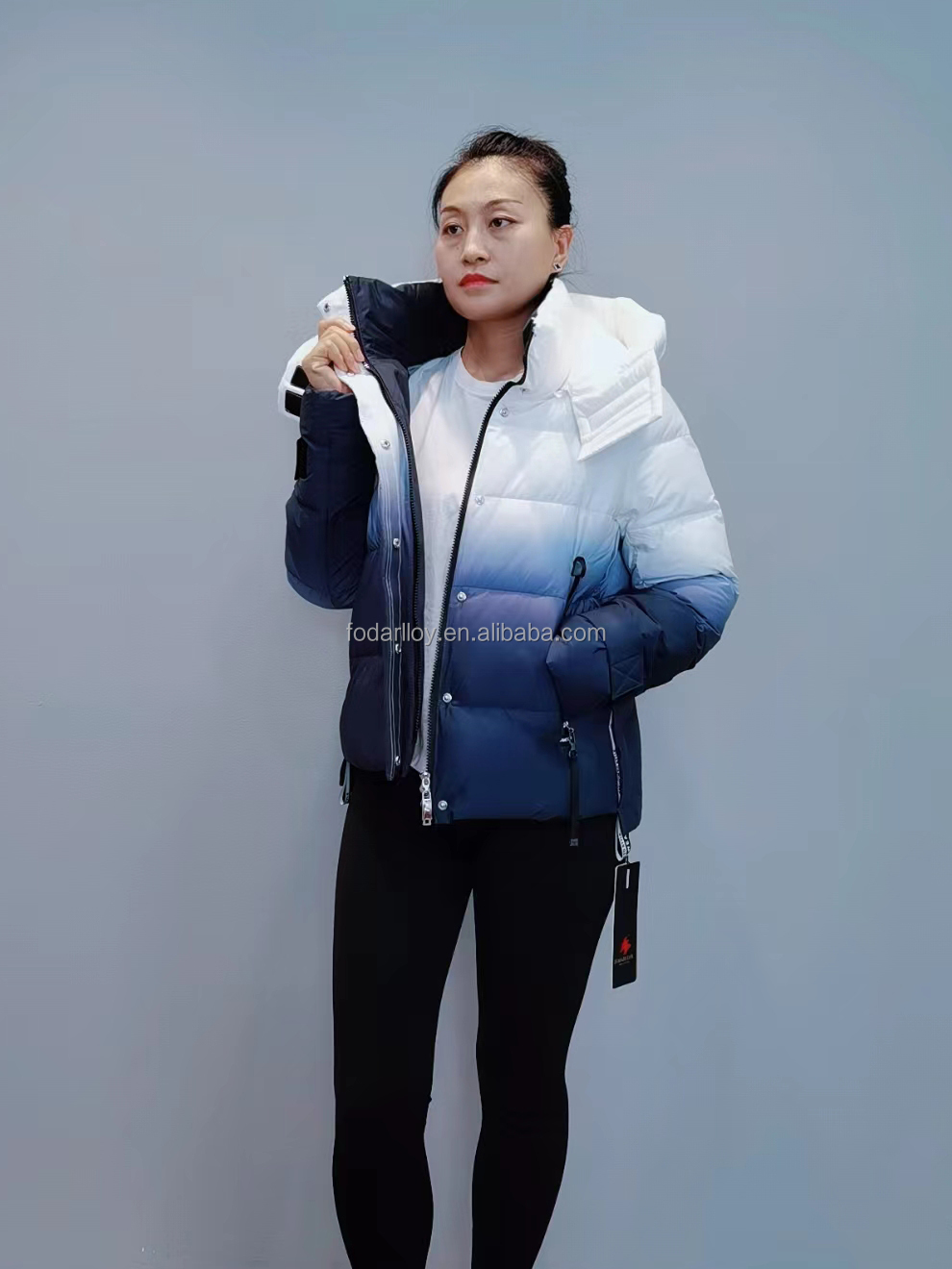 FODARLLOY F21377 Ladies Warm Hooded Cotton-padded Clothes Women Slim Long Winter Jackets Women Coats