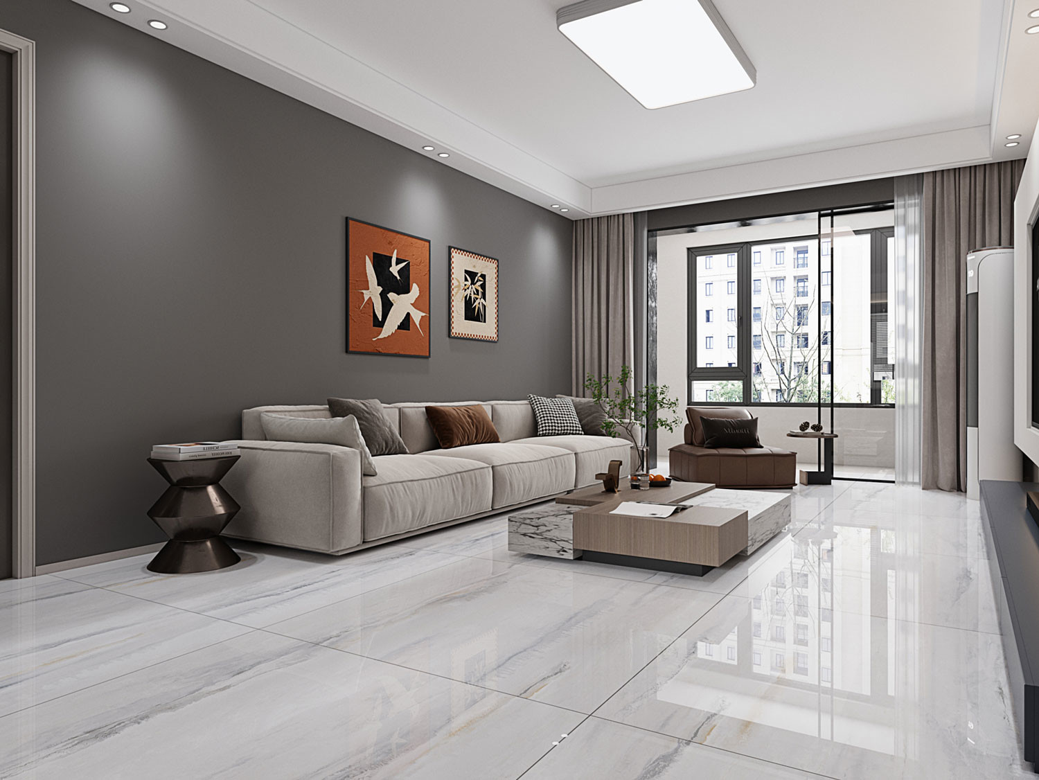 Eco-friendly Polished Sintered Stone Slabs 1200x1200mm For Rebuilding