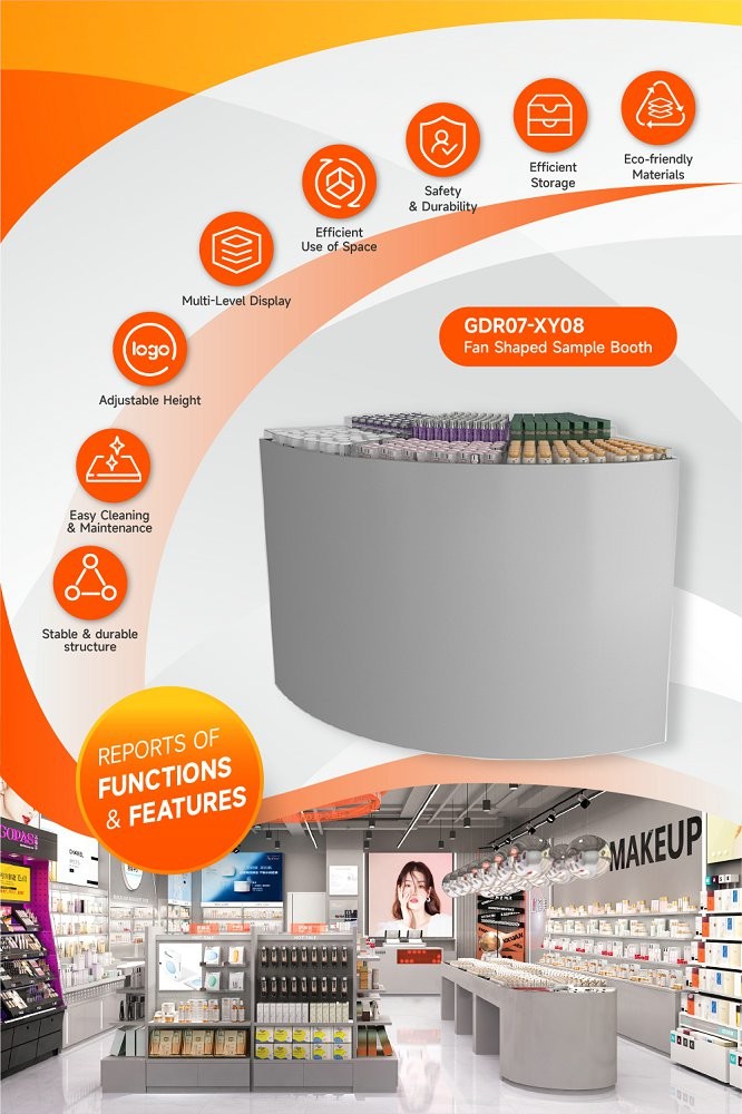 GDR07-XY08 Retail Display Cabinet with 5mm Transparent Acrylic Joint Boxes and Moisture-Resistant Treatment for Fashion Boutique