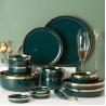 Buy cheap Hot Sale Exquisite Life High Quality Gold Frame Dark Green Home Porcelain Dinner from wholesalers