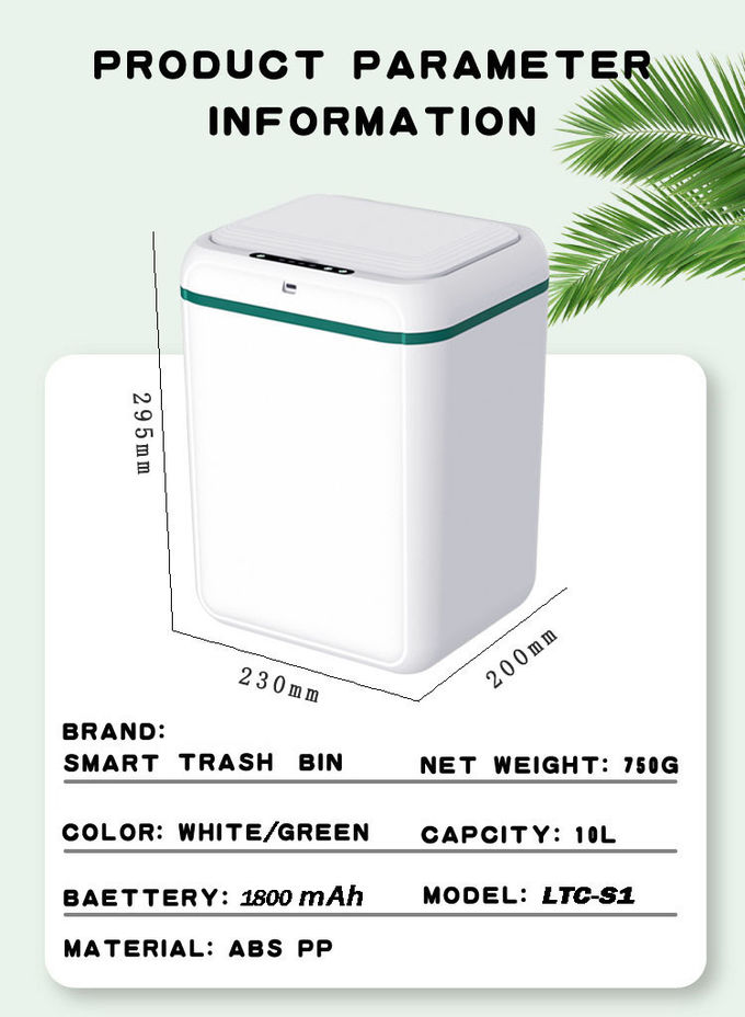 Automatic Kitchen Smart Home Products ABS PP Intelligent Trash Bin