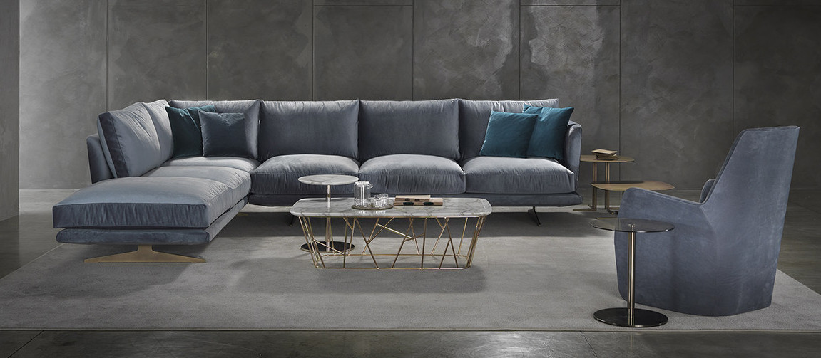 Fabric Modern Sectional Living room Sofa leather wood frame with factory price