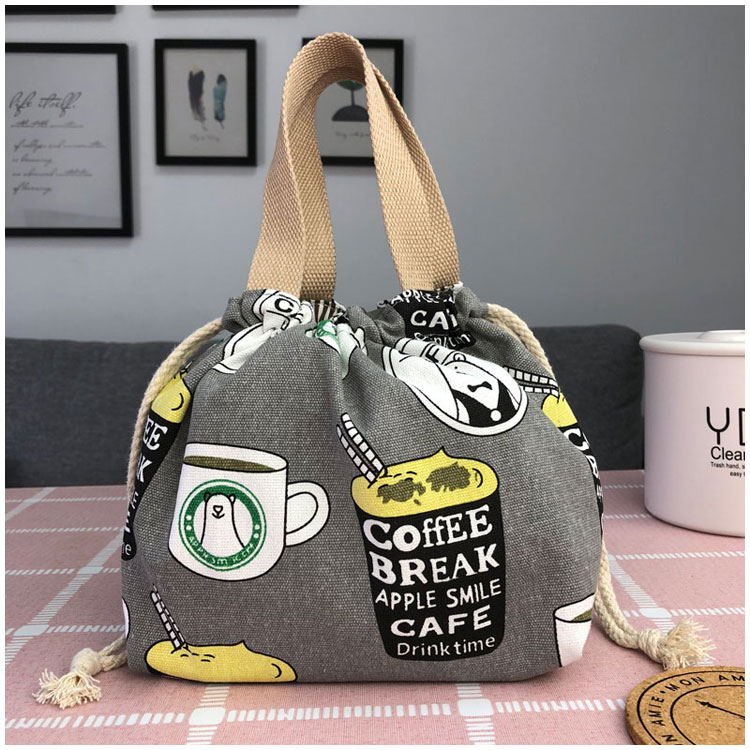 Durable Embroidery Logo Cloth Drawstring Bags For Lunch Box 10 * 12CM