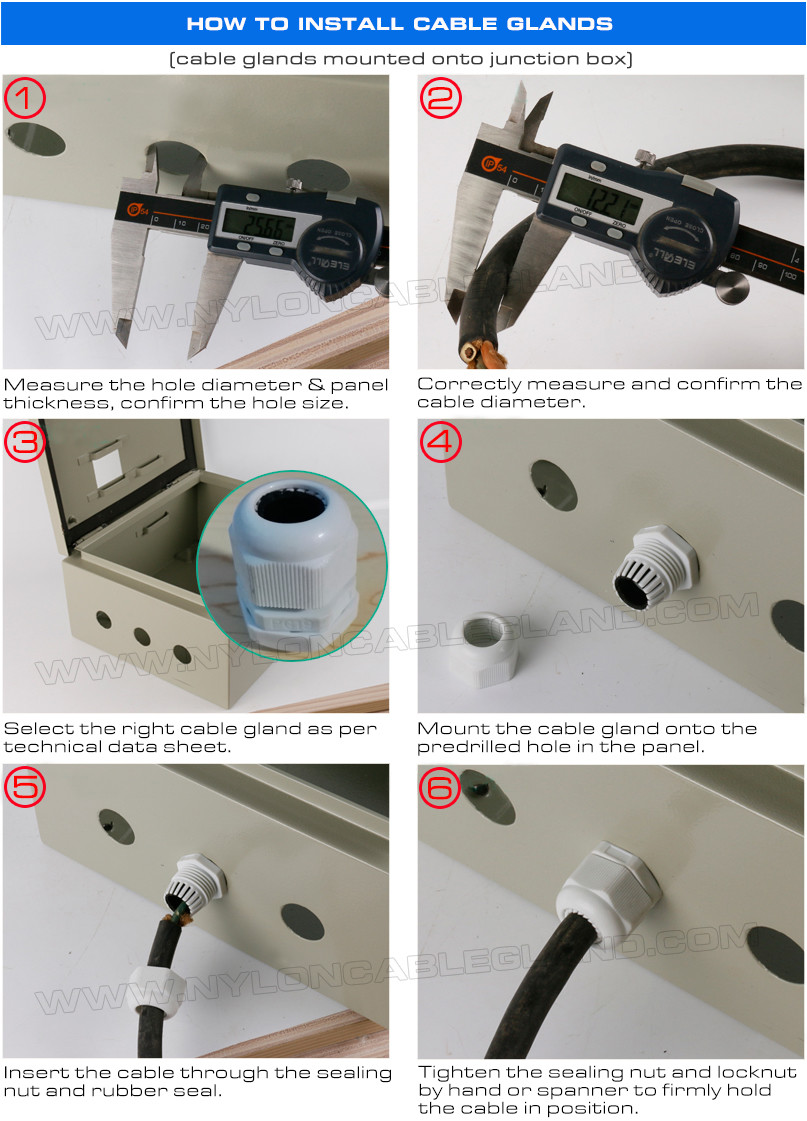 IP68 Synthetic Plastic Metric Cable Glands, IP69K Watertight Polyamide Nylon Cord Grips Glands with Seals & O-rings