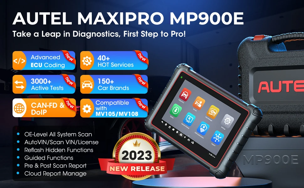 Autel MaxiPRO MP900E MP900 E OBD2 Scanner Diagnostic Tools Bi-Directional Key Coding Up of MP808 BT PRO MS906