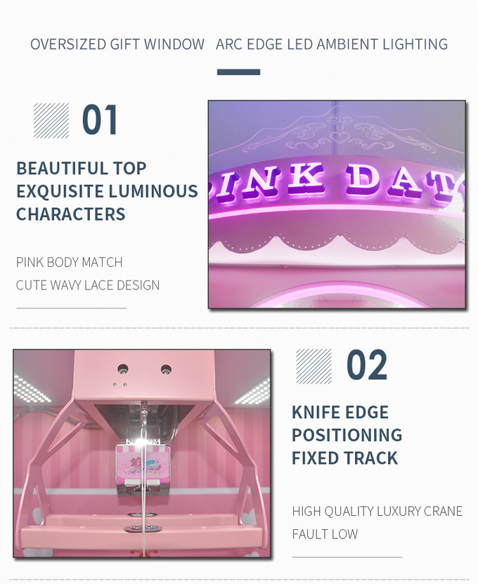 Classic Pink Coin Operated String Cutting Game Arcade Machine CUT WIN Skill Cut Ur Prize Game Machine