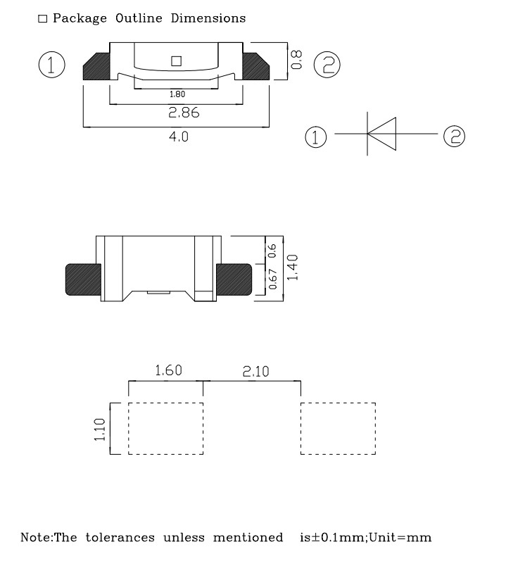 Practical 335 Side View SMD LED 60mW Green Light For Decoration