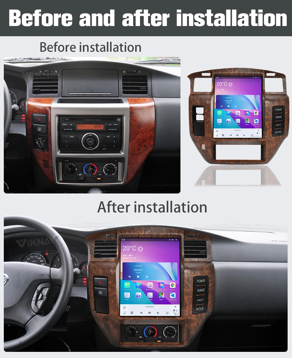 Aftermarket Touchscreen Y61 Nissan Patrol Head Unit 2004-2019 GPS For Car