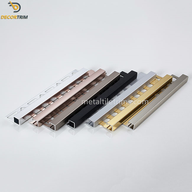 Square Box Section Metal Tile Trims For Tile Edging Protection OEM ODM