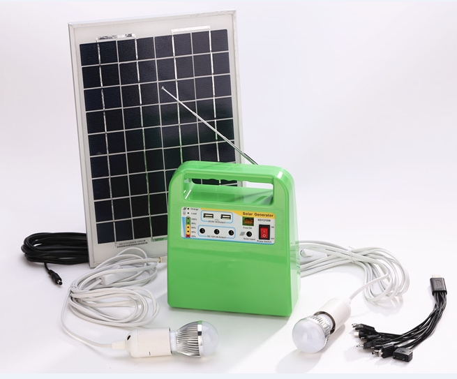 10W portable solar power system with integrated radio/MP3 funnctions