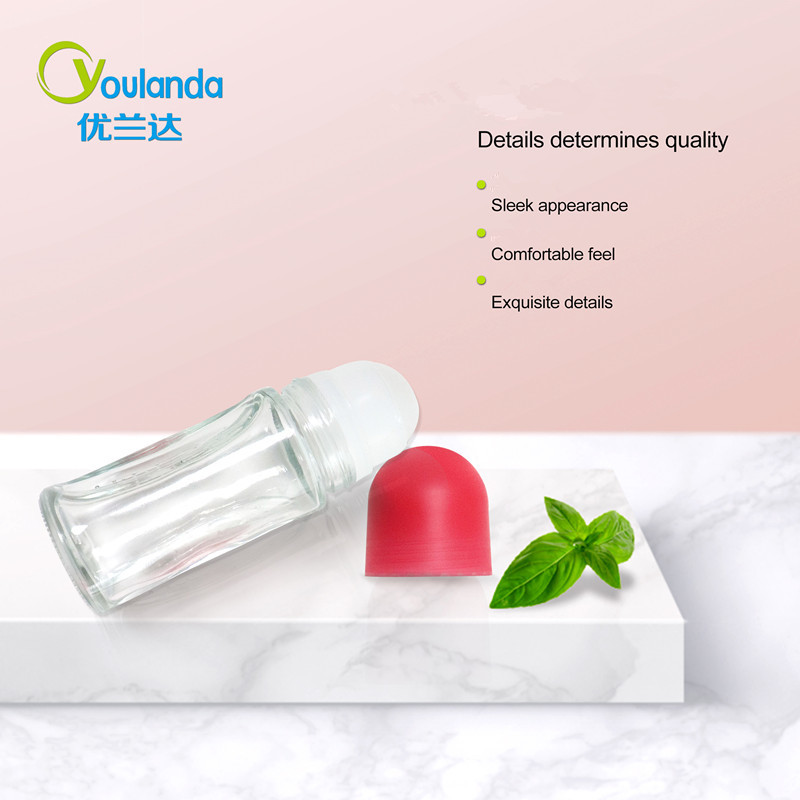 50ml Glass Roll On Deodorant Bottles Plastic Refillable Rollerball Perfume