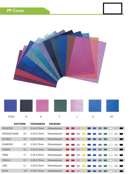 Quality PP BOOK COVER PP BOOK BINDING COVER for sale