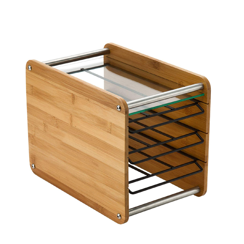 Three-layer Bamboo K-cup Caddy Storage Box with 45 Holder Organizer CE / EU Certified