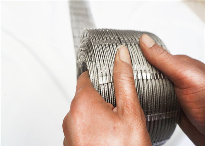 3mm Architectural Metal Mesh Panels / 60mm X 105mm 316 Flexible Stainless Steel Cable Mesh