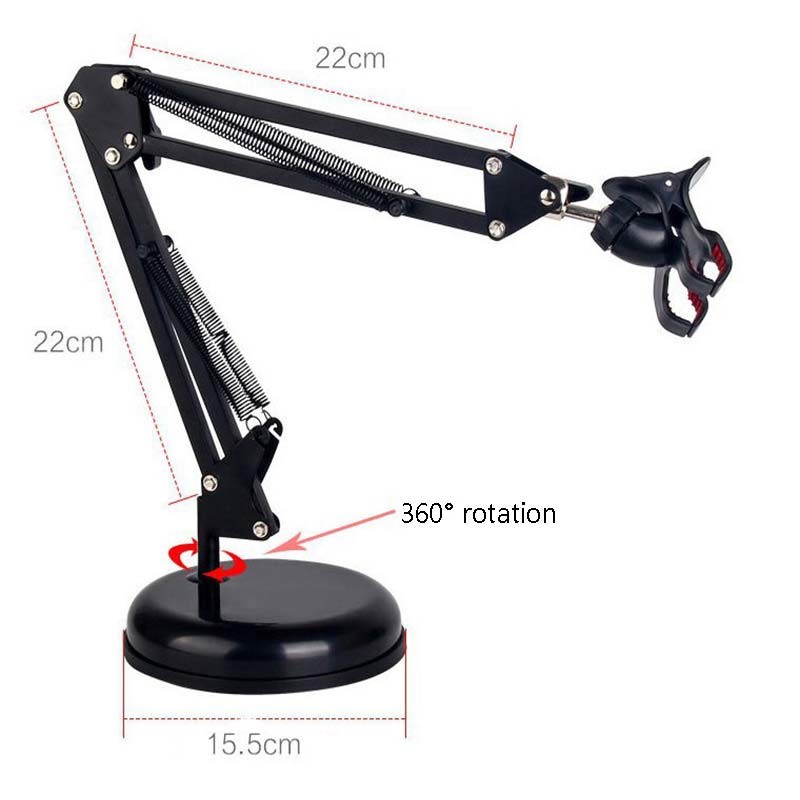Foldable Double Spring 16cm Tripod Stand Mobile Holder