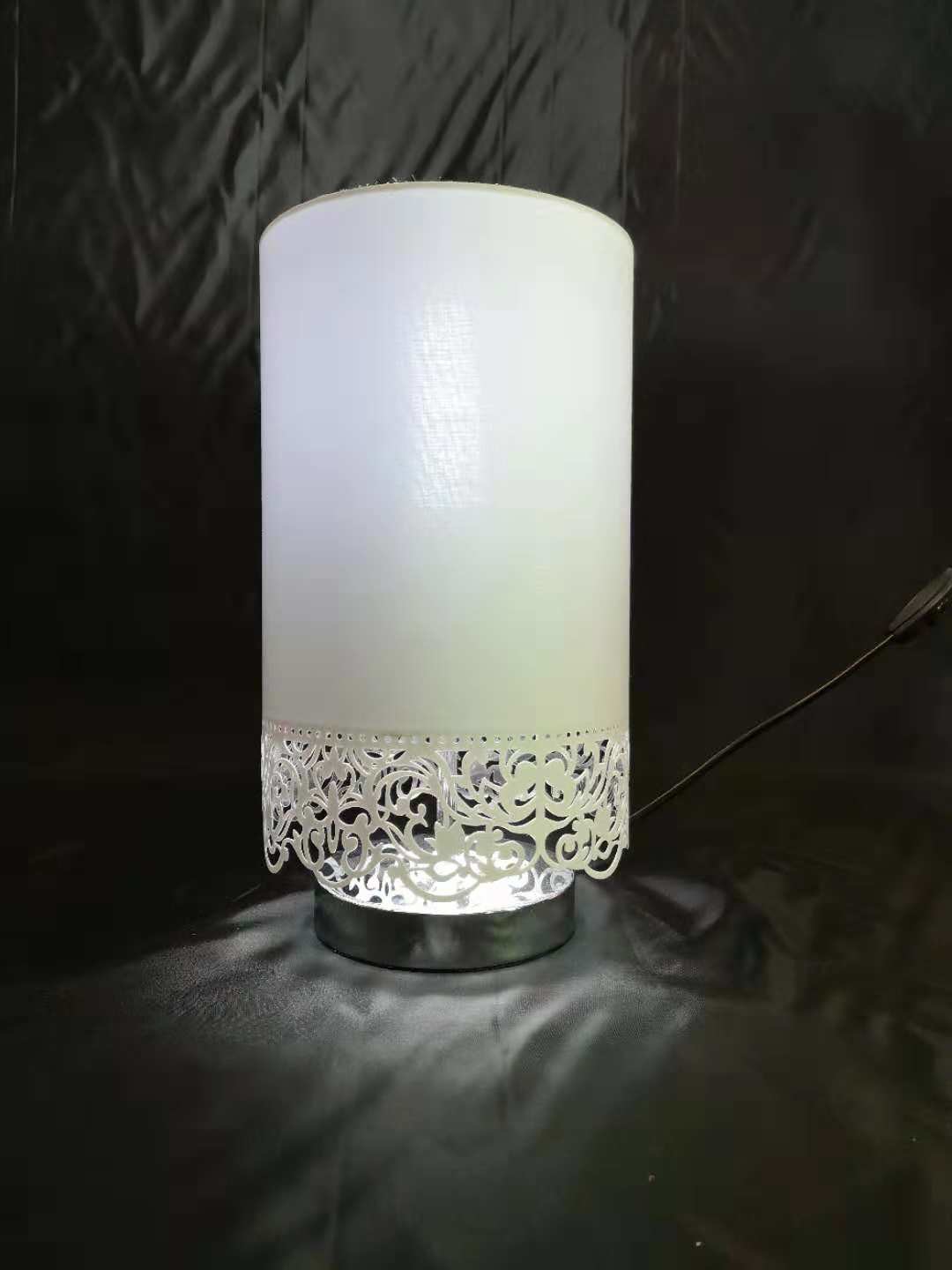 Flower Hollow Out Pvc Table Lamp Dia 15cm Laser Cut Bottom Tall Drum Lamp Shade