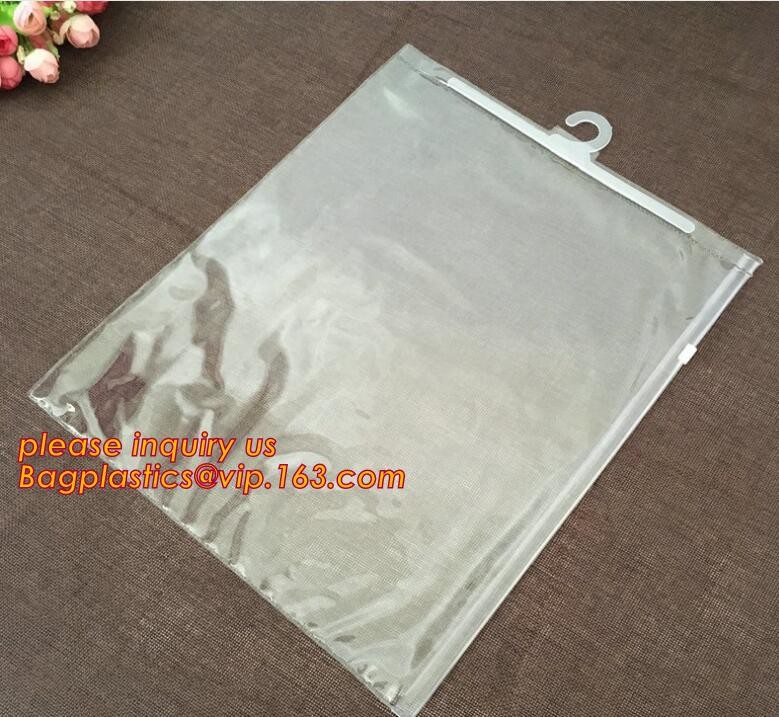 Frosted Zip lockk bag EVA PVC hanger bag for clothes, EVA frost drawstring bag, Frosted Plastic EVA Garment Packing Bag zi