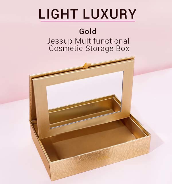 Jessup Light Golden Makeup Case Box Accessory Storage