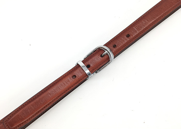 23mm Womens Genuine Leather Belt With Metal Loop Nickel Buckle Color
