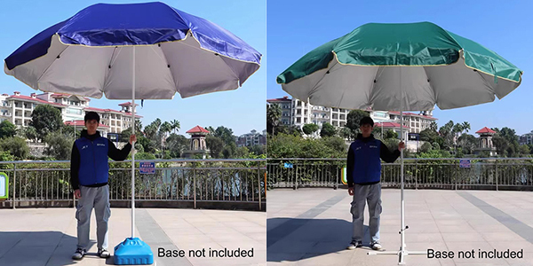 9 Feet Windproof Beach Umbrella Fibergalsss Frame Weatherproof Umbrella