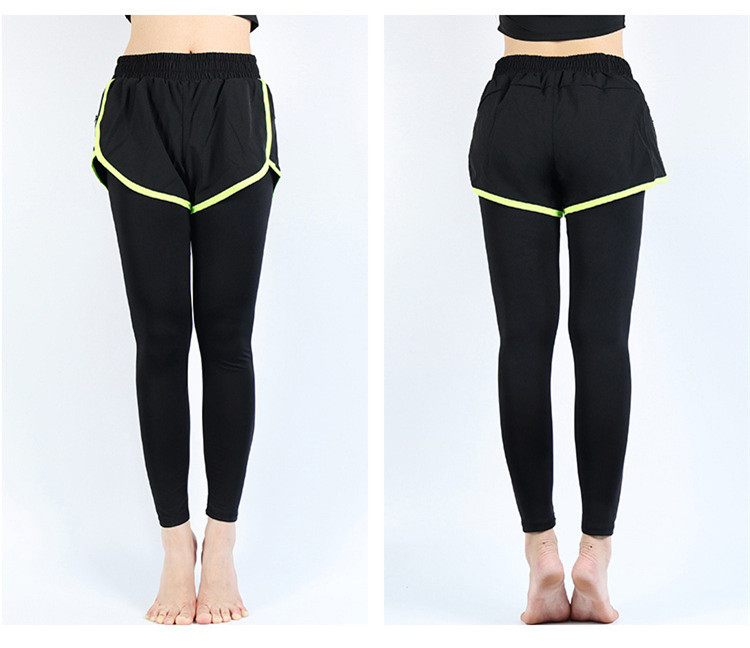 Two False Pieces Sweat Fitness Tights Leggings For Women Yoga Pants