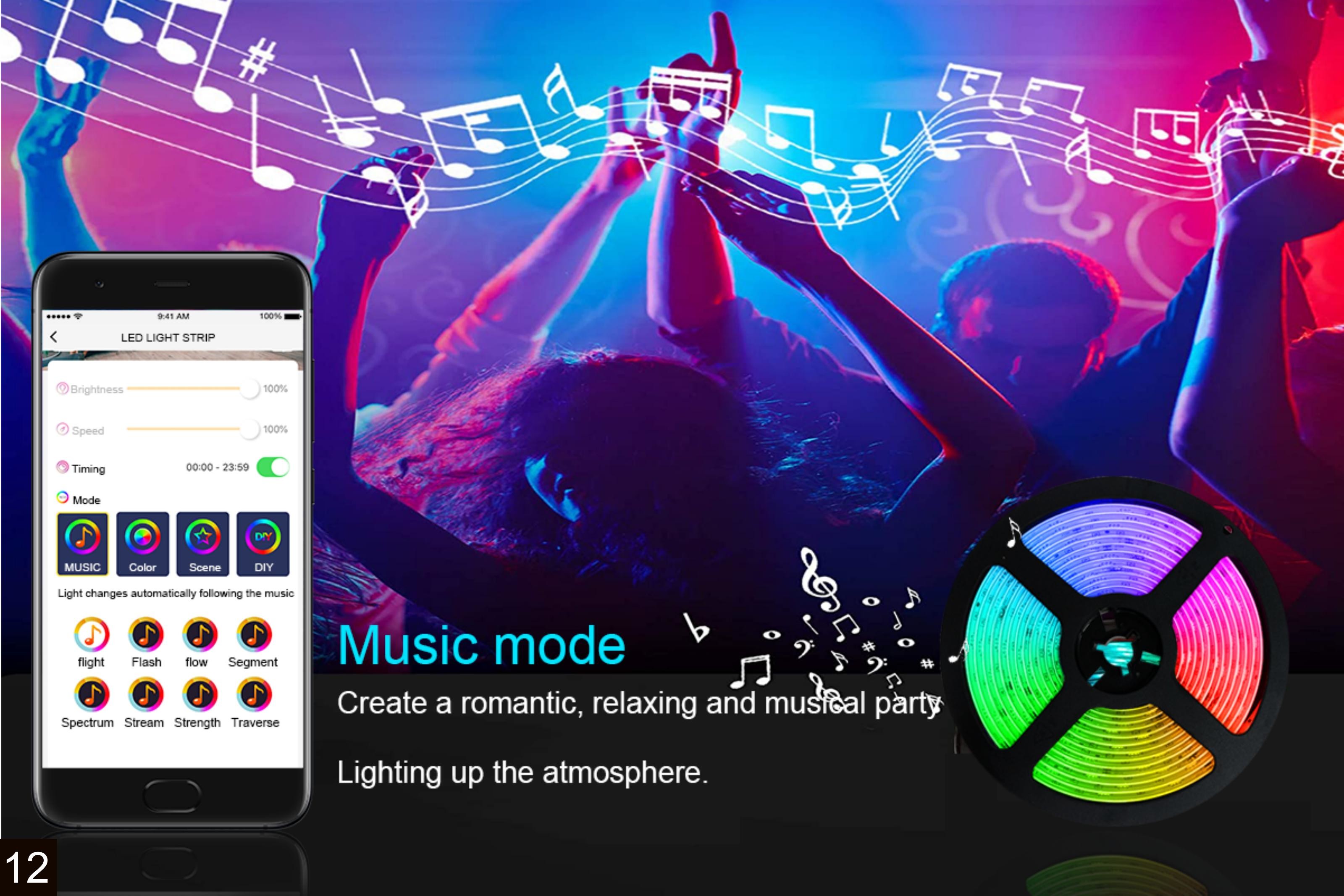5m Smart LED Light Strip Remote Control Sync To Music Addressable SMD5050 Dream Color