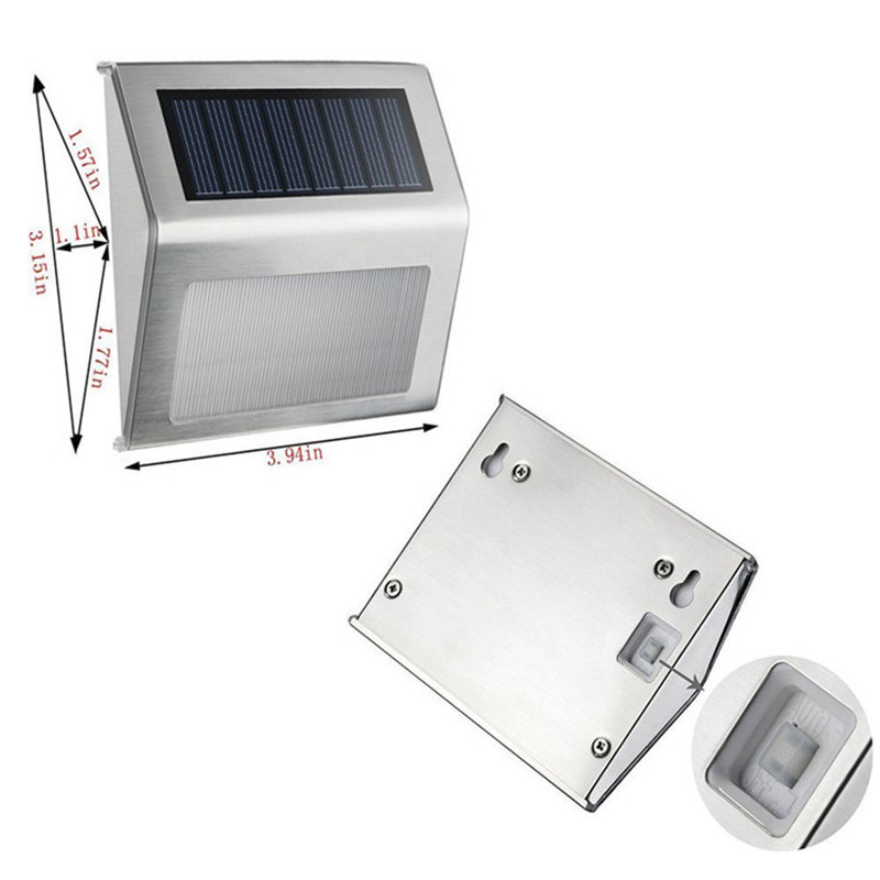 Stainless Steel 3LED Solar Deck Lamp
