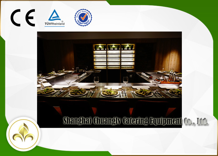 Rectangle Outdoor Hibachi Grill Table More Than 21 Seats CE ISO9001 Certification