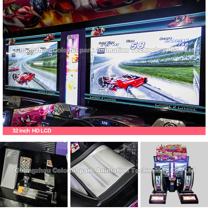 Double HD Tour Racing Arcade Cabinet , Outrun Arcade Machine Multiple Modes